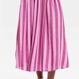 Women’s 3X A New Day Pink and Purple Striped Midi Skirt